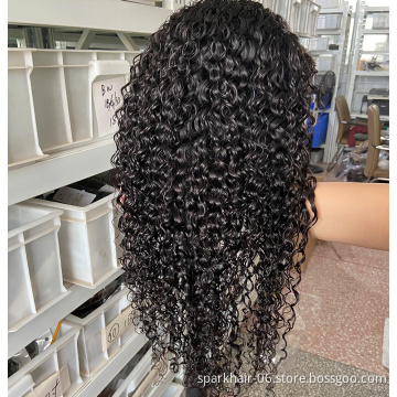 Wholesale Raw Indian Virgin Hair HD Lace Frontal Wig Women Curly Wig Full Swiss Lace Front Closure Human Hair Wig Kinky Curly